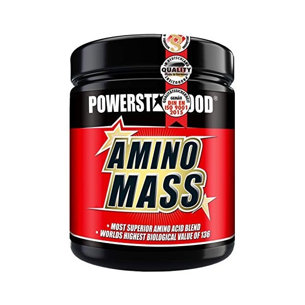 COMPLEXE DACIDES AMINÉS, AMINO MASS, le meilleur acides aminés de haute dose ayant la plus haute valeur biologique du monde 