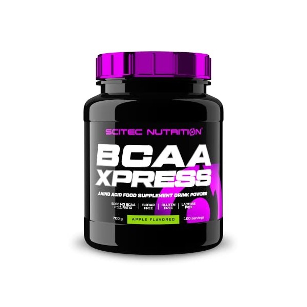 Scitec Nutrition BCAA Xpress, Poudre de boisson aux acides aminés essentiels BCAA, sans sucre, sans gluten et sans lactose, 7