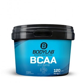 Bodylab24 BCAA 120 gélules, 1200mg de BCAA dans un rapport de 2:1:1 par portion, contient de la L-leucine, de la L-isoleucine