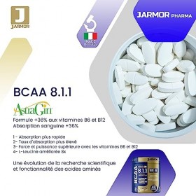 Bcaa 8 1 1 AstraGin® 200 Comprimés | Complément dAcides Aminés Ramifiés + Vitamine B6 et B12 J.Armor