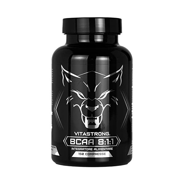 Acides Aminés BCAA 8 1 1 Vitastrong | Acides Aminés Essentiels L-Leucine, Valine et Isoleucine | Aminés à Chaîne Ramifié | Co