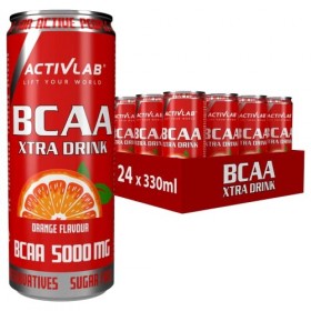 Activlab BCAA Xtra Drink - boîte 330 ml - acides aminés | Lot de 24 boîtes de 330 ml | 5000 mg de BCAA dans 1 boîte | sans su