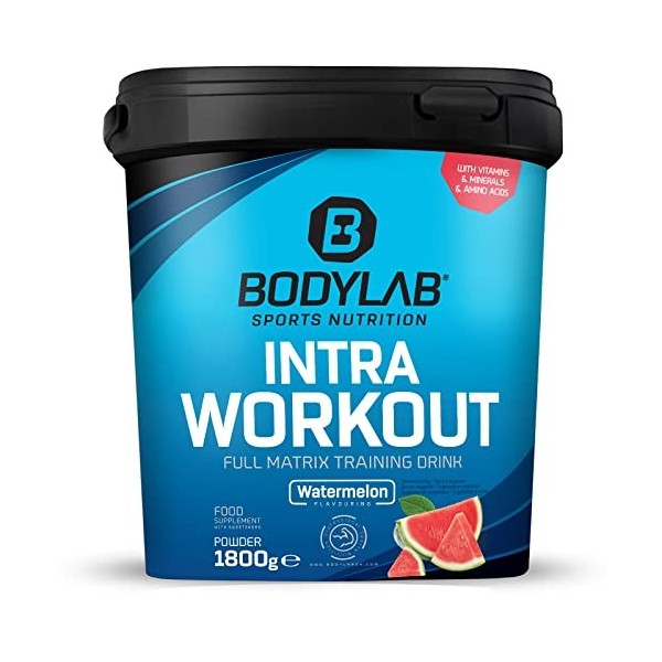 Bodylab24 Intra Workout 1,8 kg Pastèque, avec EAA y compris BCAA + potassium, calcium & magnésium, vitamines B, vitamines C