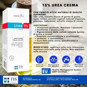 TIS Crème dUrée 15% - Eczéma, Kératose, Peau épaisse, Crevassée, Rugueuse, Sèche | Cicatrisation des Plaies | Acide Lactique