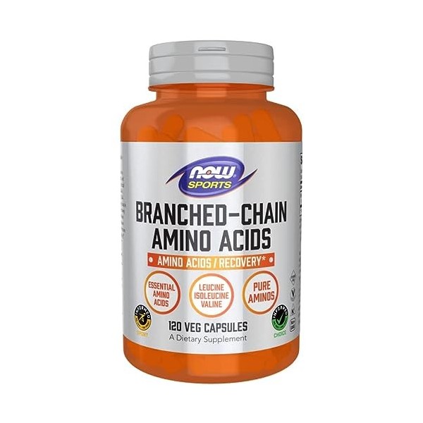 Now Foods, BCAA Branched-Chain Amino Acids , 120 Capsules végétaliennes, Acides Aminés à Chaîne Ramifiée, Testé en Laboratoi