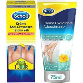 Scholl Crème Anti-Crevasses Talons 60ml et Crème Pieds Hydratante Adoucissante 75ml