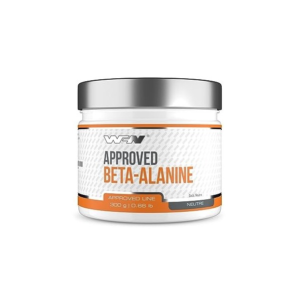 WFN Approved Beta-Alanine - Pure Beta Alanine en poudre - 300 g - Vegan et hautement dosé - Poudre pure sans additifs - 100 p