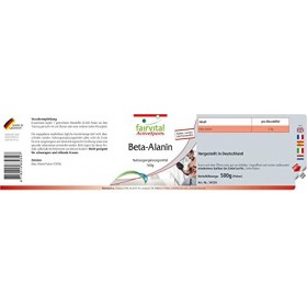 Fairvital | Bêta-alanine - 500 g poudre, VÉGAN - 100% β-alanine pure sans additifs - cuillère doseuse incluse