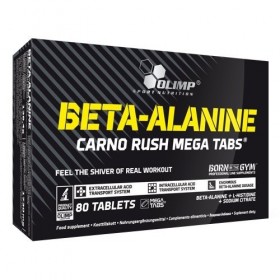 Olimp Sport Nutrition | Beta-alanine Carno Rush Mega Tabs 80 Tabs | Bêta-Alanine | Formule sur mesure de bêta-alanine, l-hi