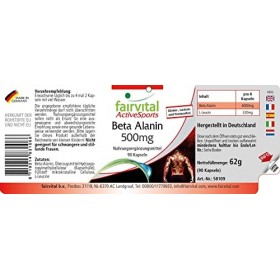 Fairvital | Bêta Alanine 500mg - 90 gélules - acide aminé populaire - sans mélanger la poudre - 100% végan