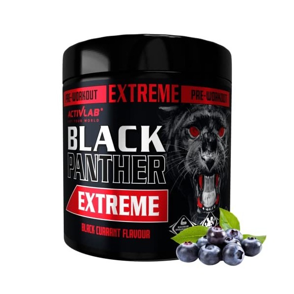Activlab Black Panther EXTREME 300 g, poudre dénergie pré-entraînement, performance physique avec citrulline, créatine, bêta