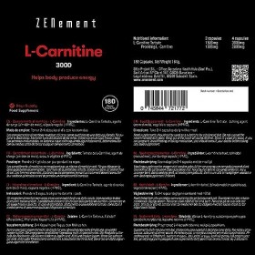 L-Carnitine, 3000 mg par dose, 180 capsules | Aide le corps à produire de lénergie, améliore les performances sportives et a