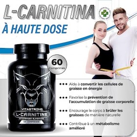 CARNITINE Brûle Graisse Puissante Vitastrong | L-Carnitine Pure à 100% Haute Dose Extra Fort | Pour l’Entraînement Améliore É