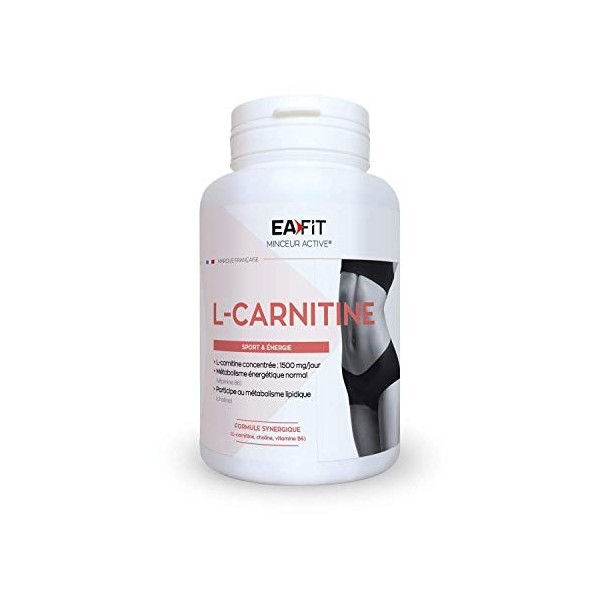 EAFIT L-CARNITINE GÉLULES - Bruleur de graisse - Perte de poids - Booster Energétique - Améliore Rendement Sportif - Programm