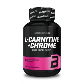 BioTechUSA L-Carnitine + Chrome, Formule de contrôle de poids en capsules avec de la L-carnitine et du chrome, sans stimulant