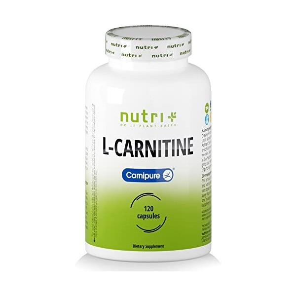 Carnipure L-Carnitine 3000 - Qualité testée en laboratoire par Lonza - Vegan L-Carnitine gelules -120 capsules sans additifs 