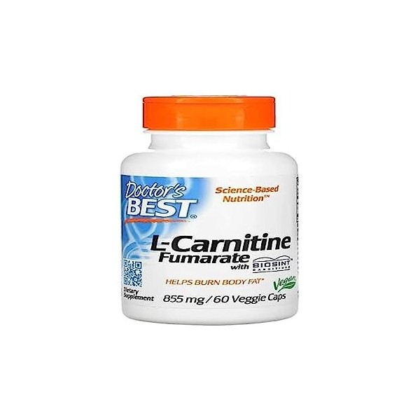 Doctors Best L-Carnitine Fumarate, 855 mg – 60 vcaps, booster dénergie et dendurance pour le fitness et la santé