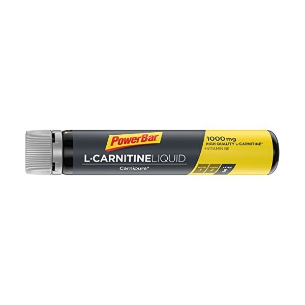 Powerbar L-Carnitine Liquid Ampoules 20x25ml - Complément alimentaire avec 1000 mg de L-carnitine et vitamine B6