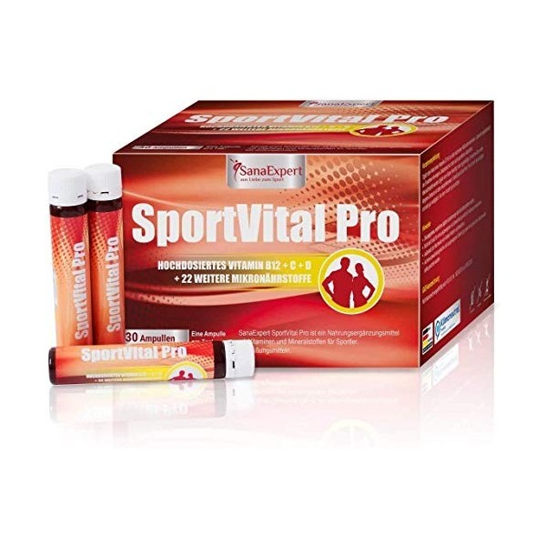 SanaExpert SportVital Pro | MULTIVITAMINE POUR RENFORCER LE SYSTÈME IMMUNITAIRE | avec de la L-Carnitine, de la lutéine et ri