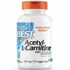 Doctors Best, Acetyl-L-Carnitin, 500mg, 120 Capsules végétaliennes, Testé en Laboratoire, Sans Gluten, Sans Soja, Végétarien