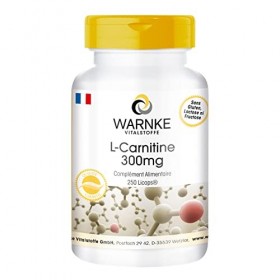 L-Carnitine 300mg - fortement dosé avec 900mg par dose journalière - 250 Licaps - Carnipure liquide | Warnke Vitalstoffe