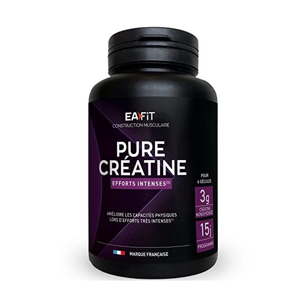 EAFIT | Pure Créatine | Améliore les capacités physiques | 3g de Créatine Monohydrate par Dose Journalière | Efforts intenses