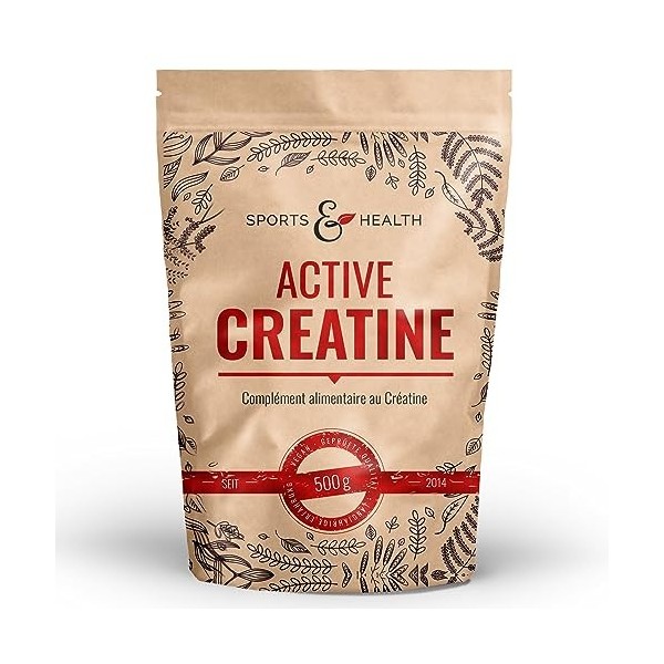 Active Creatine - Créatine monohydrate 500g - 3,4 g de créatine monohydrate poudre par portion dont 3 g de créatine - Végét