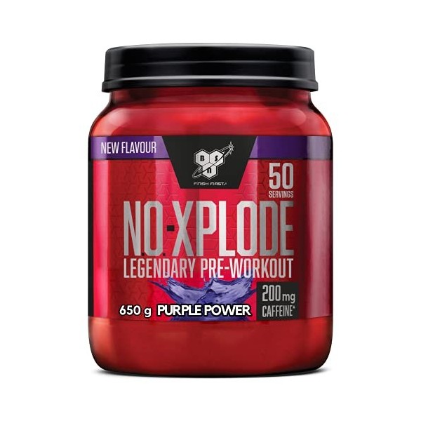 BSN Nutrition N.O.-Xplode Complément alimentaire Pre Workout en poudre, maintient lénergie et la concentration avec caféine,