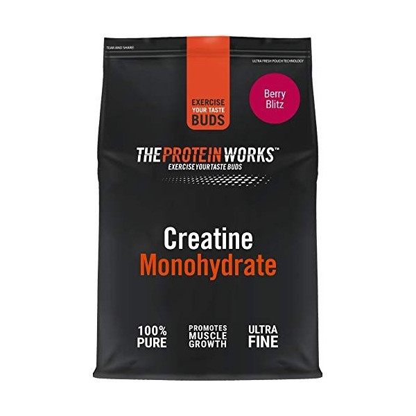 THE PROTEIN WORKS Créatine Monohydrate | 100% Pure | Absorbtion rapide | Fruits des Bois | 500g