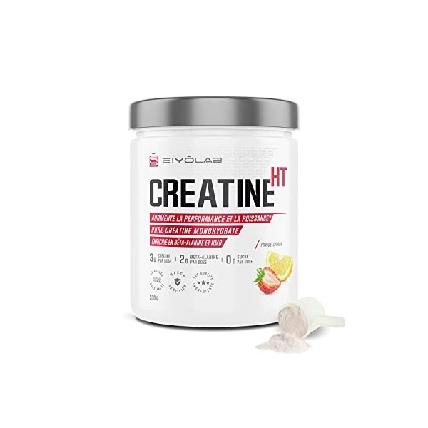 CREATINE HT | Créatine Monohydrate Pure en Poudre | Enrichie en Bêta-Alanine et HMB | Booster de Performances Musculaires | S