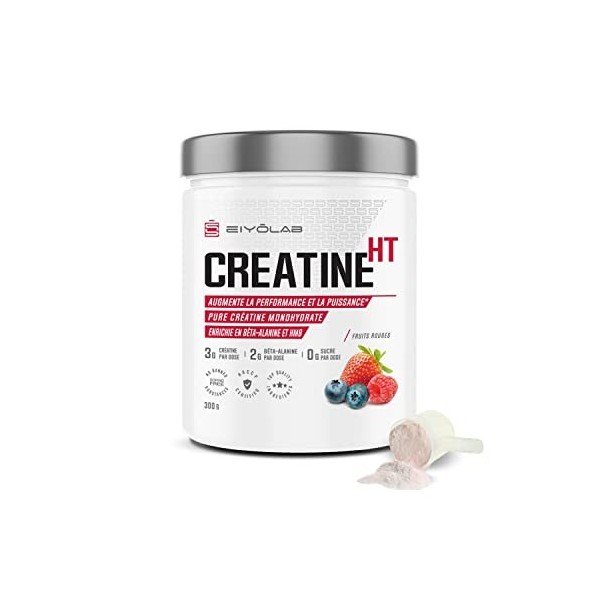 CREATINE HT | Créatine Monohydrate Pure en Poudre | Enrichie en Bêta-Alanine et HMB | Booster de Performances Musculaires | S
