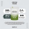 Creatine Creapure 500g - Creatine Monohydrat Poudre - 99,99% pure - Ultrafine Neutre le plus haut dosage - Nutri + Vegan - Qu