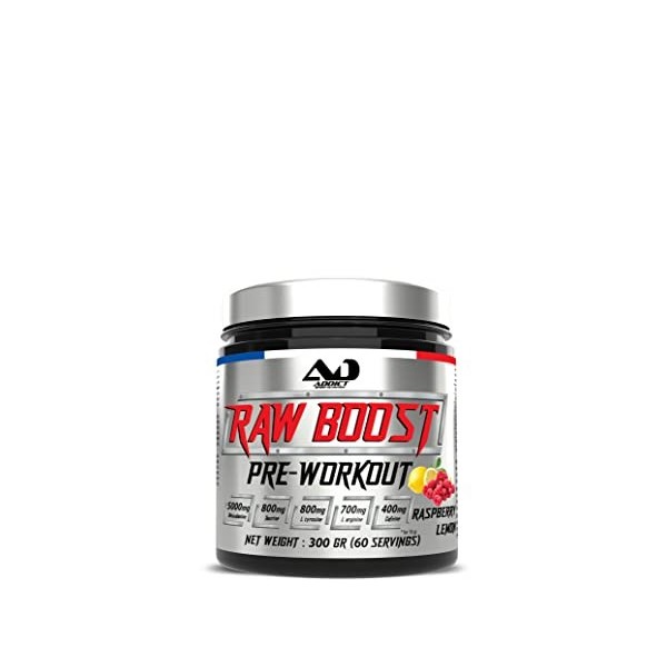 pré workout | amino energy | booster | Musculation puissant | musculation Raw Boost sans Gluten et sans Aspartam | Goût framb