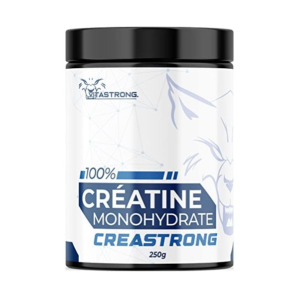 Creatine Monohydrate 100% PURE Creastrong® | Marque Déposée de Vitastrong, Creatine Monohydrate Poudre | Creatine Poudre Non 