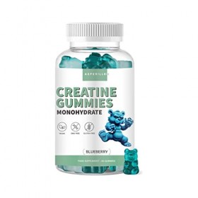 ASPERILLEN Créatine Monohydrate en Gommes - Créatine Gommes - 2000 Mg de Monohydrate de Créatine par Dose - Créatine Vegan Go