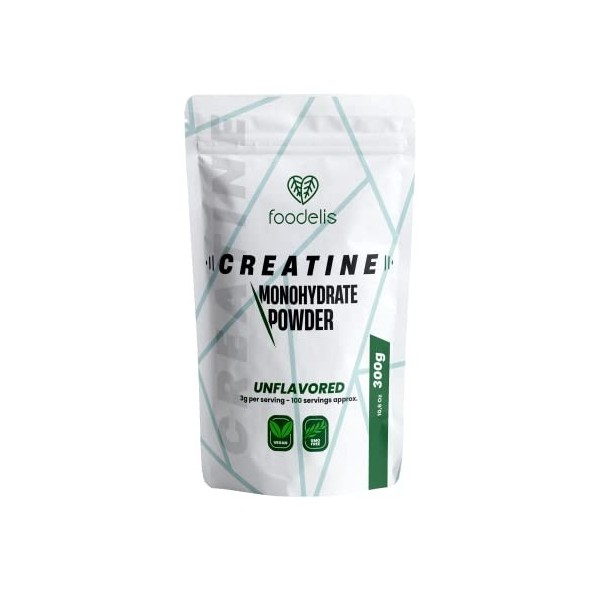 100% creatine monohydrate poudre | 300g | 100 doses | créatine | Non aromatisée | Augmentation des performances physiques et 