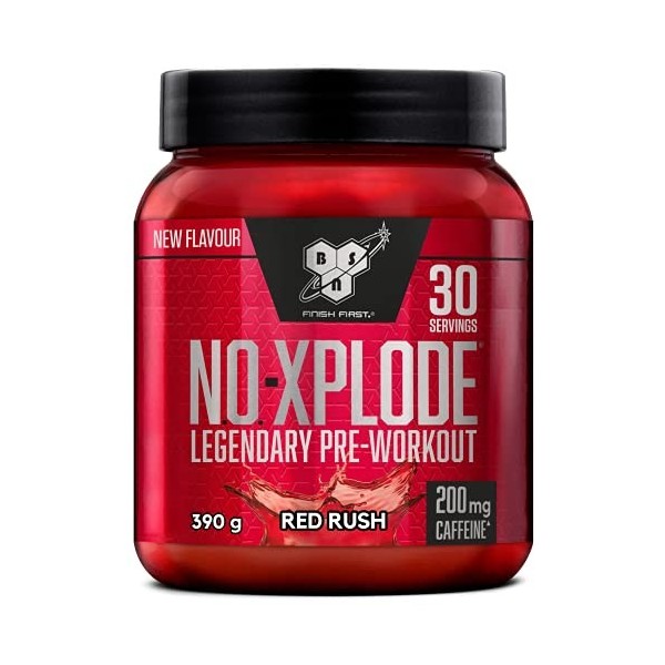 BSN Nutrition N.O.-Xplode Complément alimentaire Pre Workout en poudre, maintient lénergie et la concentration avec caféine,