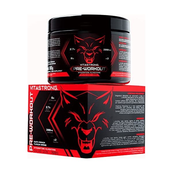 PRE WORKOUT Booster Puissant Vitastrong PreWorkout | Booster Musculation, Citrulline, Beta Alanine, Cafeine | Energy Drink Po