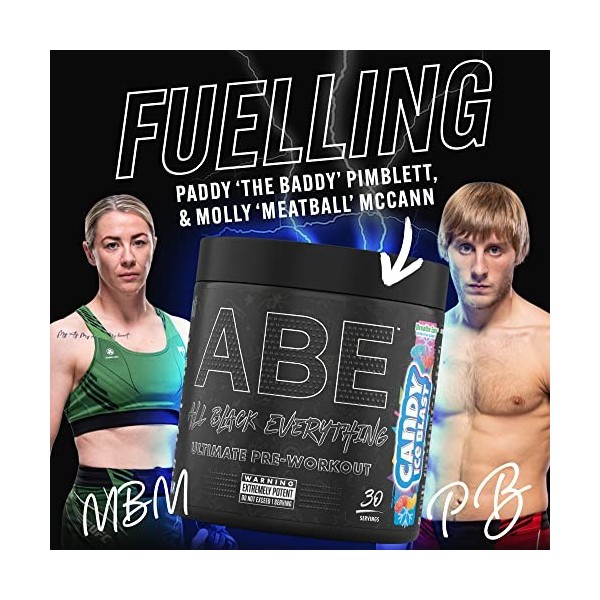 Applied Nutrition ABE - Poudre énergétique pré-entraînement All Black Everything, Performance Physique, Citrulline, Créatine,