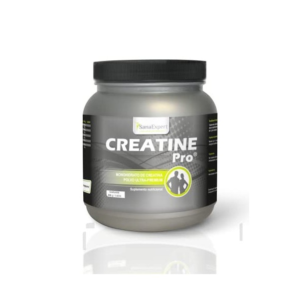 SanaExpert Creatine Pro Creapure® | Boisson Sportive pour croissance musculaire, Force et Endurance, 100% Monohydrate de Cr