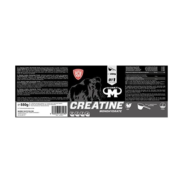 Mammut Créatine Monohydrate Acide Aminés Granulée