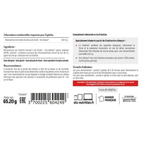 STC NUTRITION – Kre-Alkalyn® 3000 – Booster de muscles– Spécial exercices intenses – Norme anti-dopage - 100% Vegan – Actif b