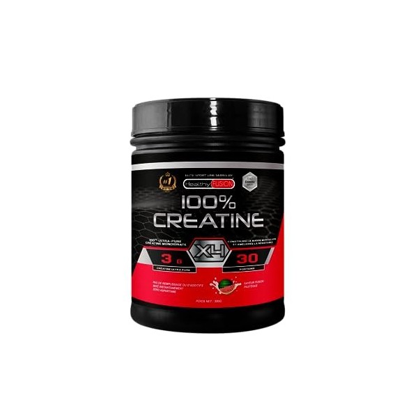 Healthy Fusion Creatine Monohydrate | Créatine pure microfiltrée avec vitamine B6 | Favorise la croissance musculaire | Créat