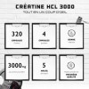 Créatine HCL - 320 gélules - Hautement dosé à 3000 mg - Chlorhydrate de créatine pure à haute absorption - Haute biodisponibi