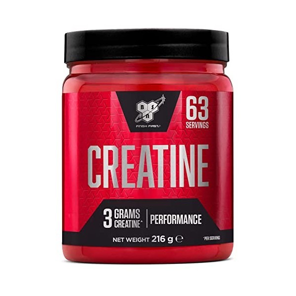 BSN DNA Créatine Monohydrate en poudre, Nutrition sportive Pre Workout Post Workout, complément pour accroitre la performance