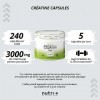 Creatine Creapure Gelules - 99,99% pure - le plus haut dosage - Nutri + 240 Capsules végan - 750mg de pure créatine monohydra