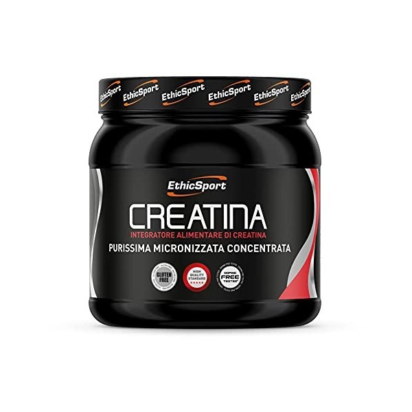 EthicSport - Creatine - Pot de 300 mg - Supplément alimentaire pour améliorer la performance et la réactivité musculaire