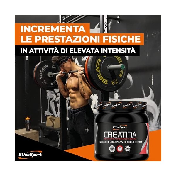 EthicSport - Creatine - Pot de 300 mg - Supplément alimentaire pour améliorer la performance et la réactivité musculaire