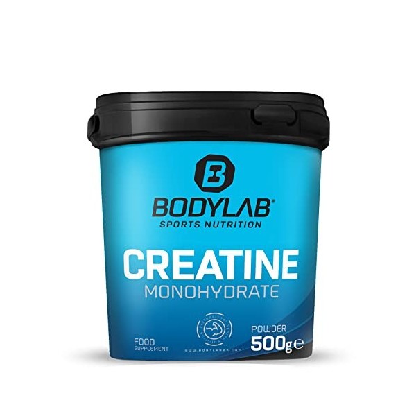 Bodylab24 Creatine Powder 500g, poudre de monohydrate de créatine pure, créatine hautement dosée pour plus dénergie et de fo