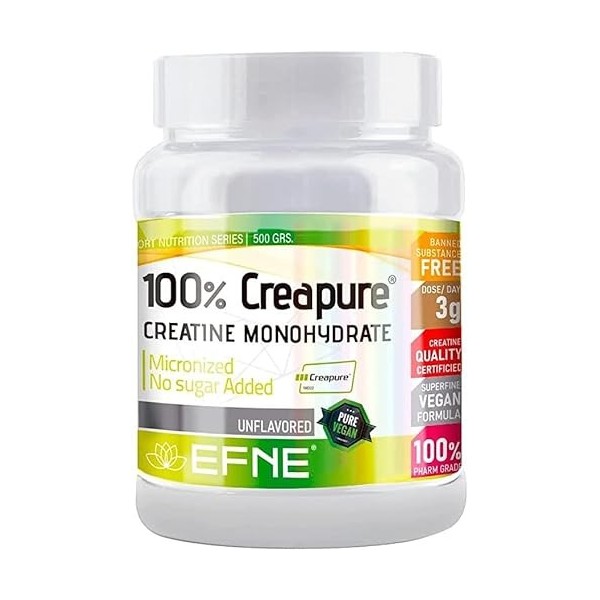 Creátine monohydrate 100% pure CREAPURE | 500 g | Idéale pour les sports intensifs et la musculation | Vegan | Solubilité opt